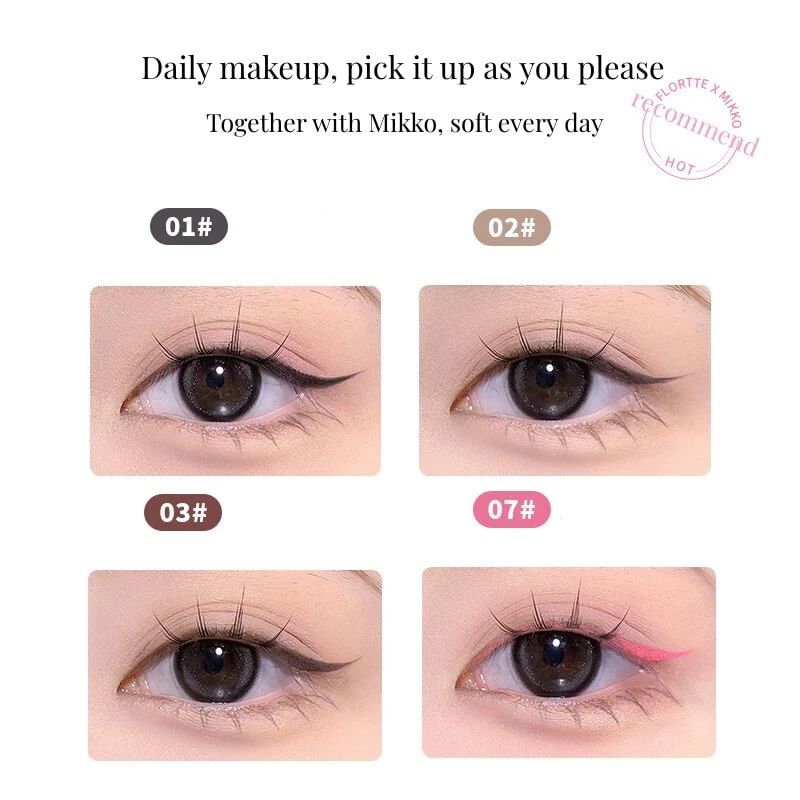 FLORTTE - KLASSIEKE VLOEIBARE EYELINER - 3 kleuren