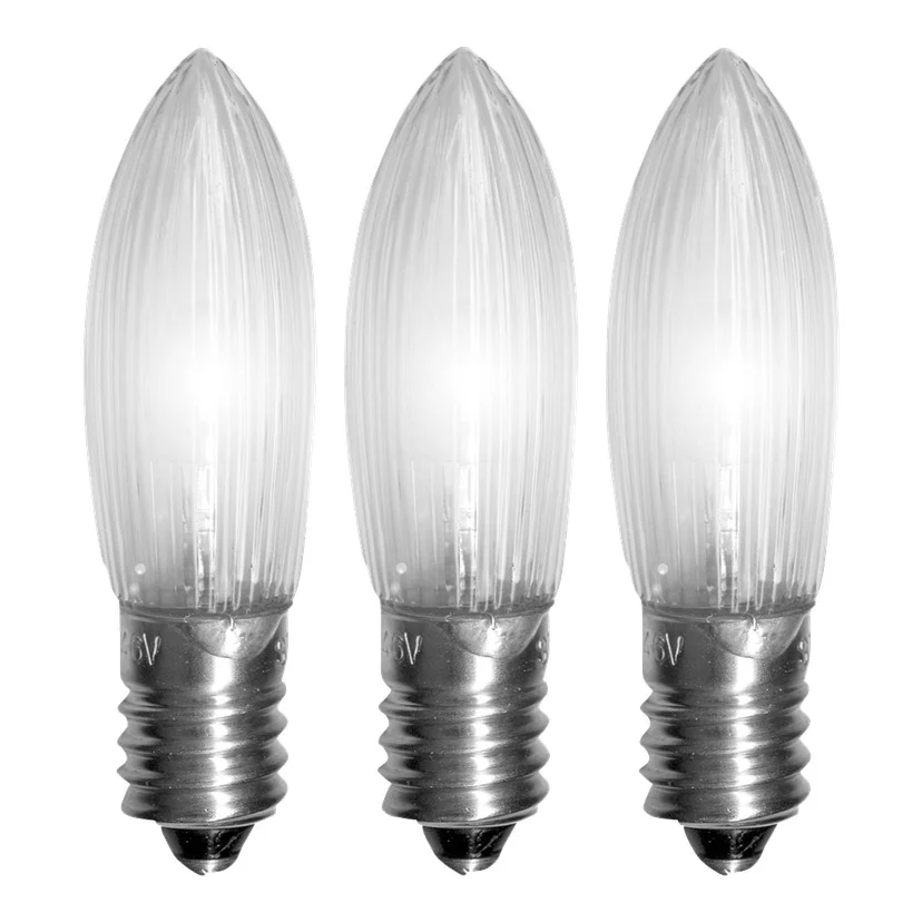 Reservepærer til adventslysestake LED 3-pk E10 0,2 W 10-55 V