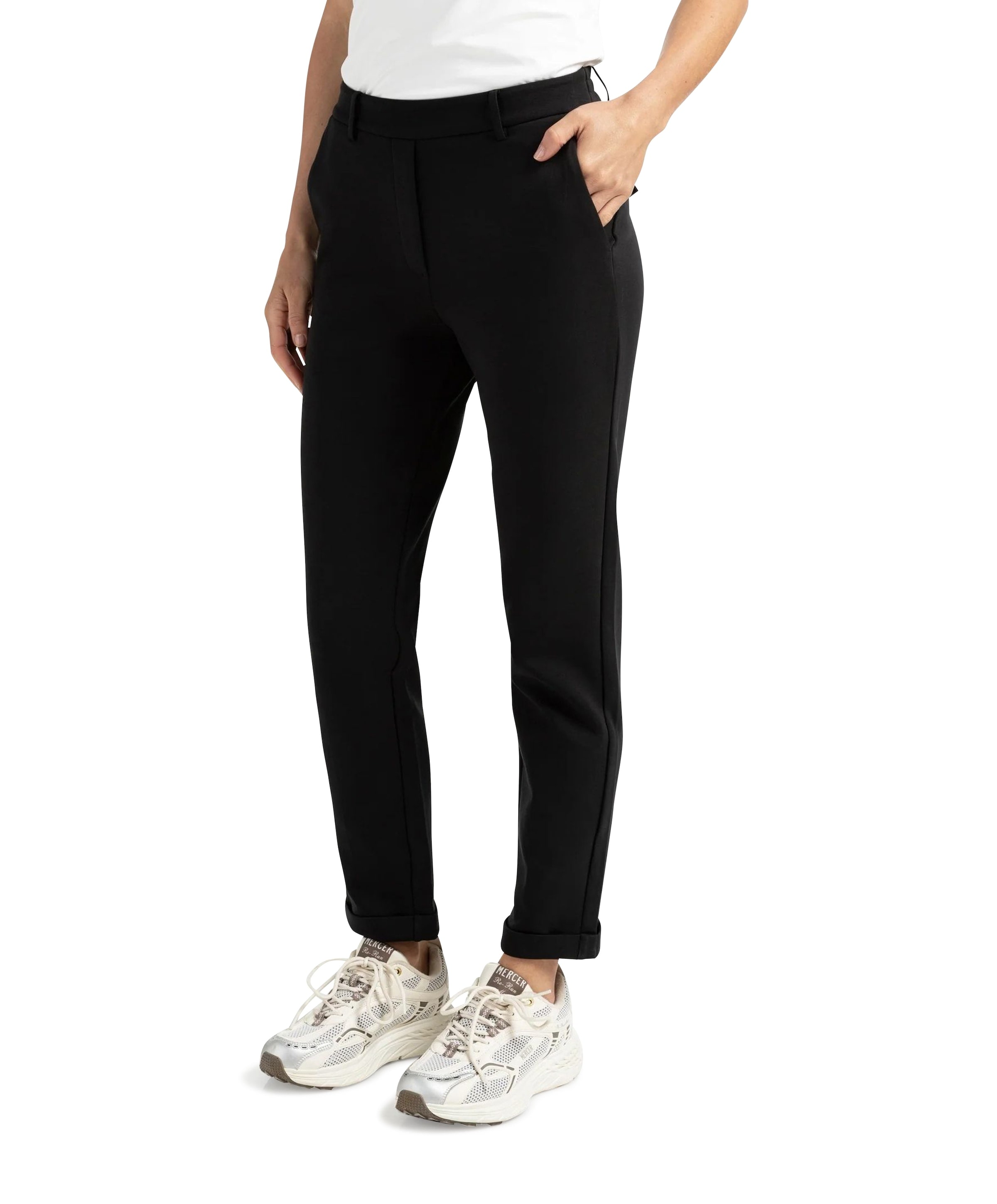 YAYA Zwarte scuba broek dames broek zwart