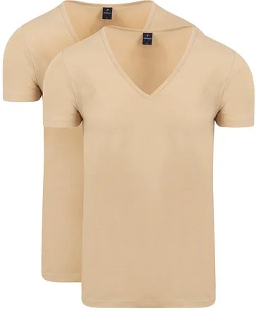 Suitable Vitaru Onzichtbaar Ondershirt Diepe V-Hals 2-Pack 160-2 DeepV strech Khaki kopen