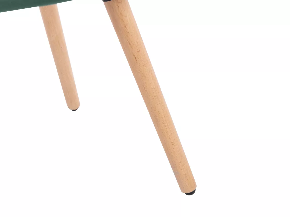 Lot de 2 chaises avec accoudoirs en velours et métal effet bois - Vert foncé - ELEANA