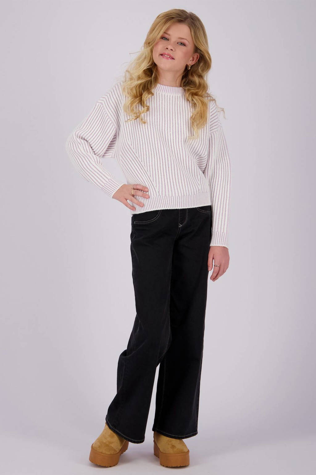 Vingino high waist wide leg jeans Bellini black denim