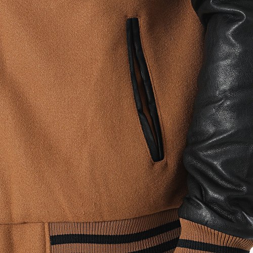 Veste Teddy Marron Noir