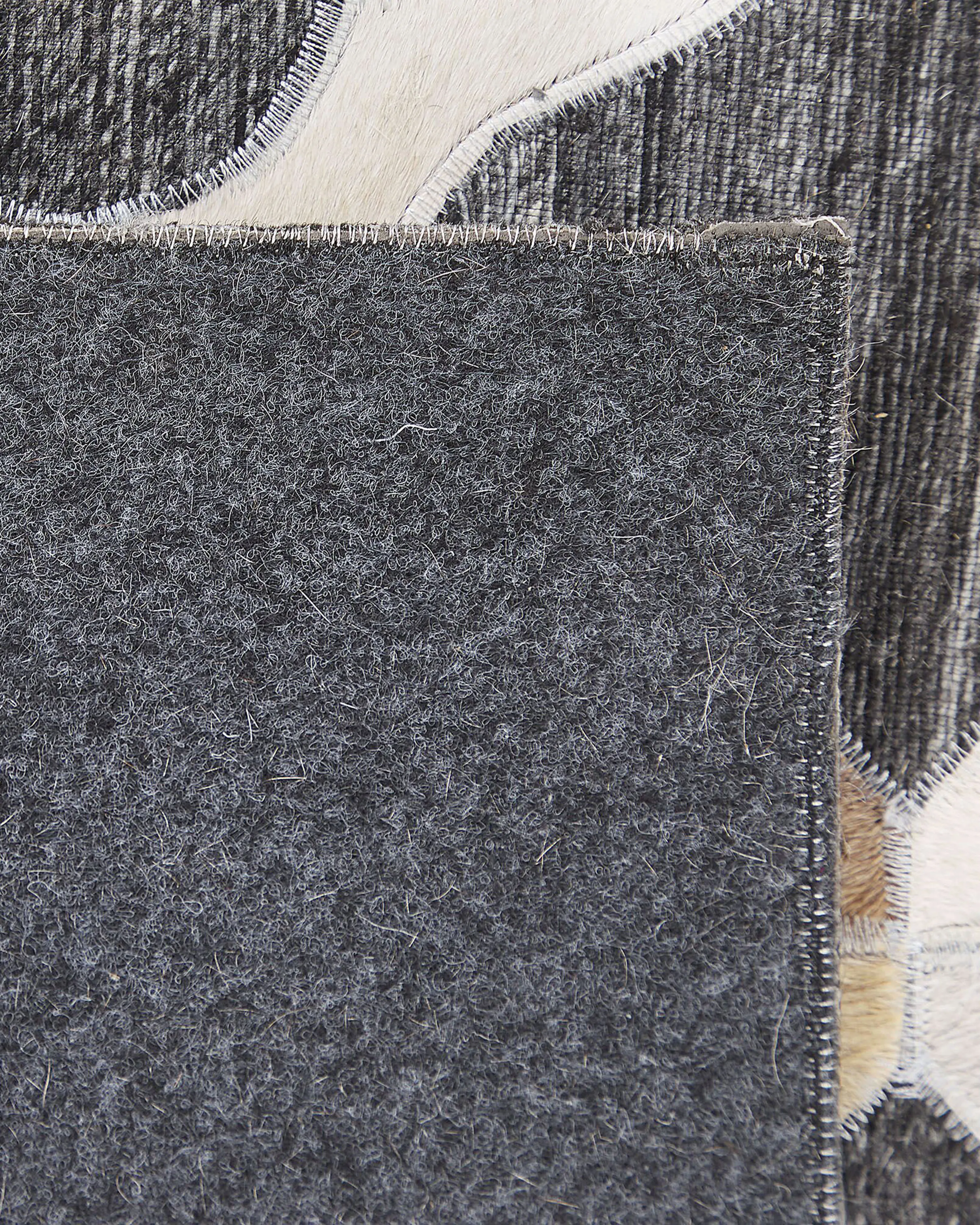 Vloerkleed ROLUNAY Donkergrijs 160 x 230 cm Leer
