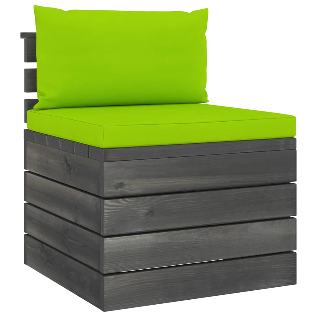 Salon de jardin palette meuble d'extérieur ensemble de mobilier 6 pièces avec coussins bois de pin massif