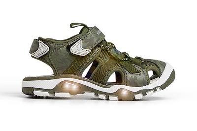 Nordbjørn Safari Blinkende Sandal, Green Khaki