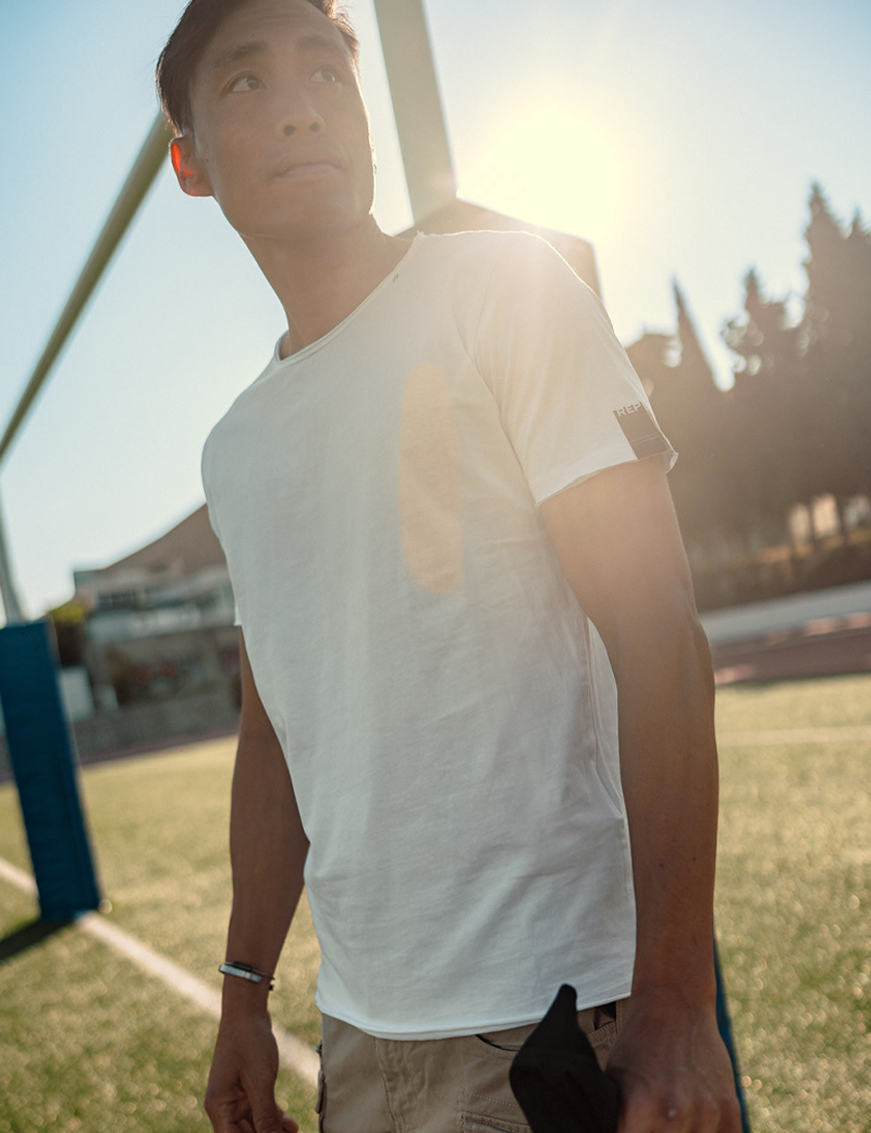 REPLAY T-SHIRT HOMME EN COTON BLANC