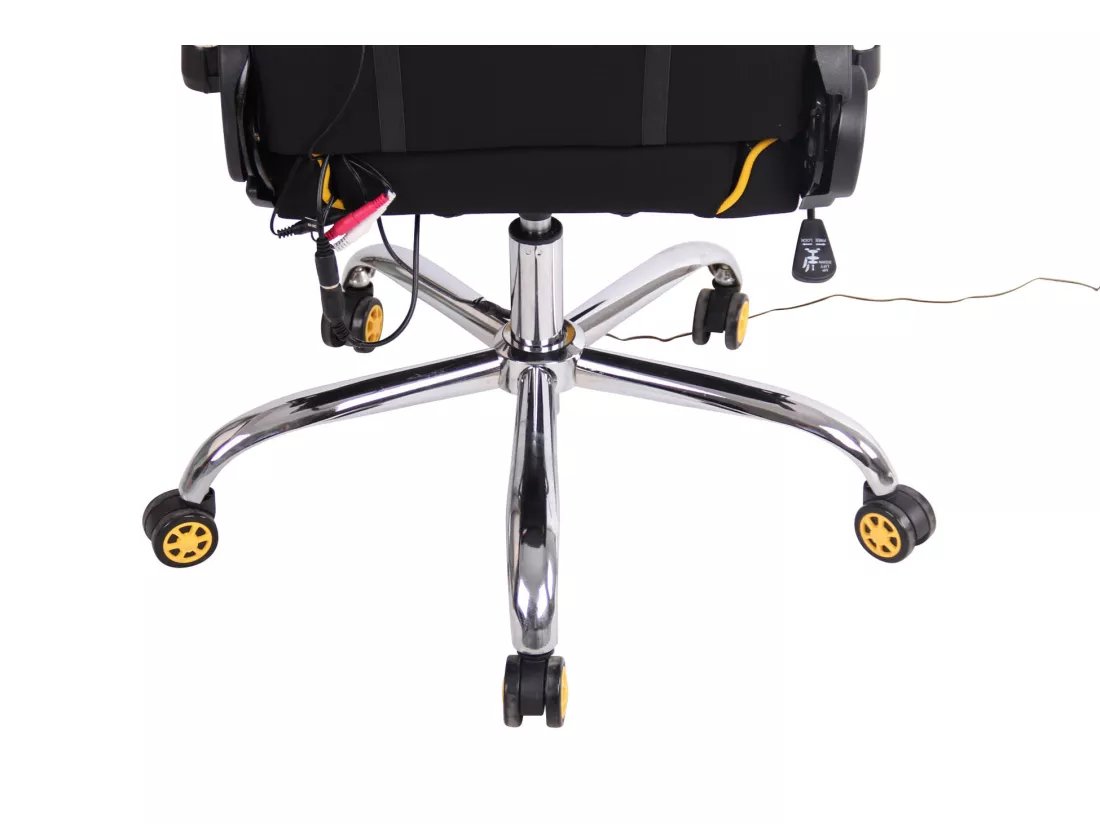 Chaise de bureau - Tissu & Métal chromé - Noir / Jaune - Limit XM