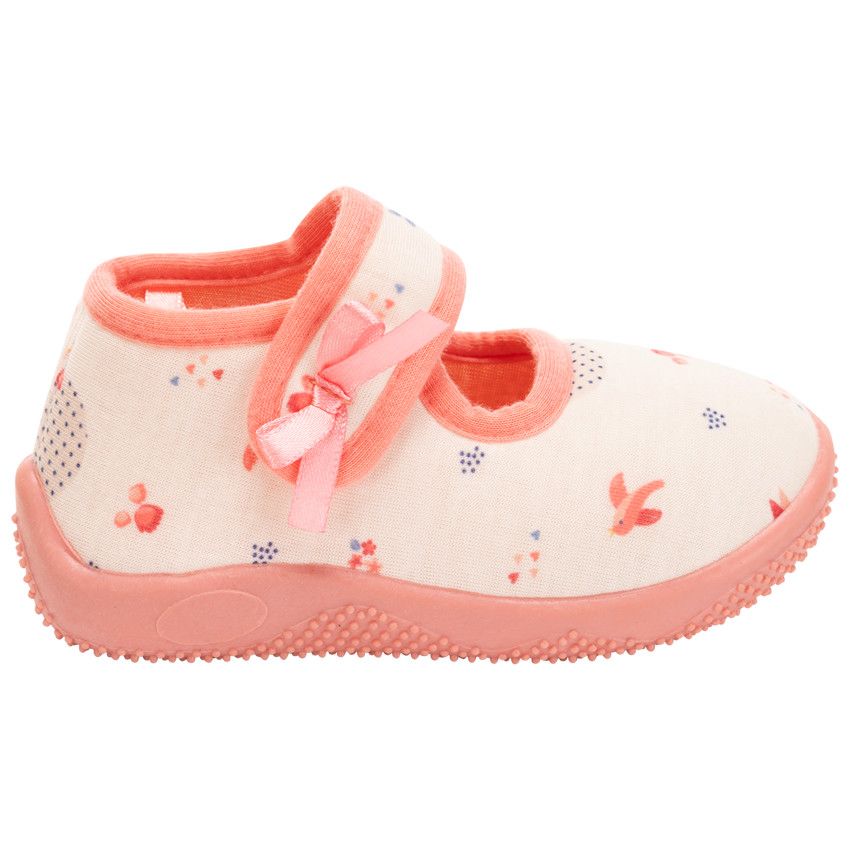 Chaussons babies imprimé fantaisie pour bébé fille - Blanc