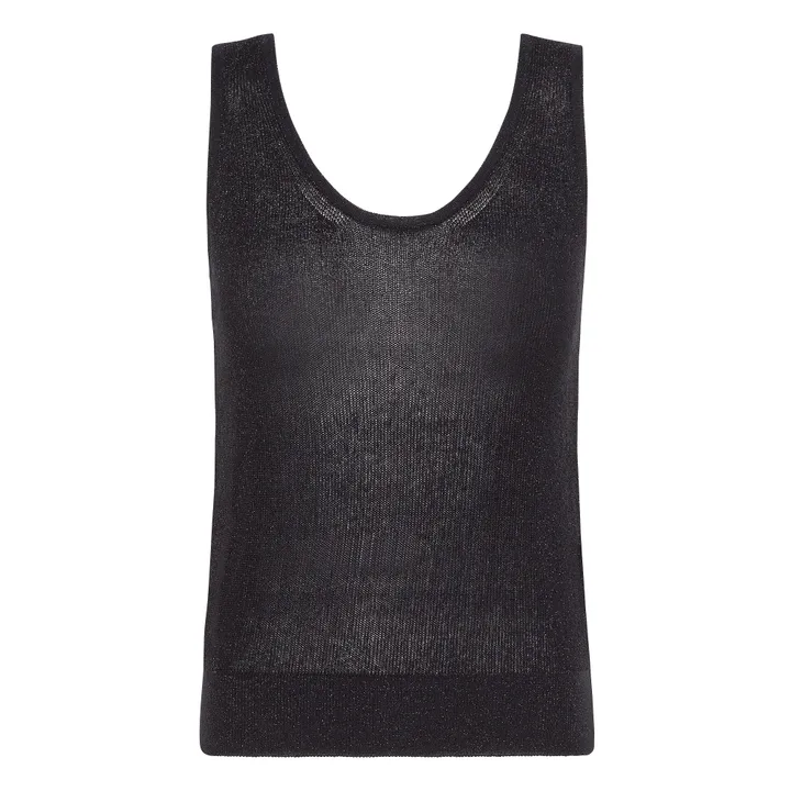 Momoni Top Luccia Maille Métallisé | Bleu nuit