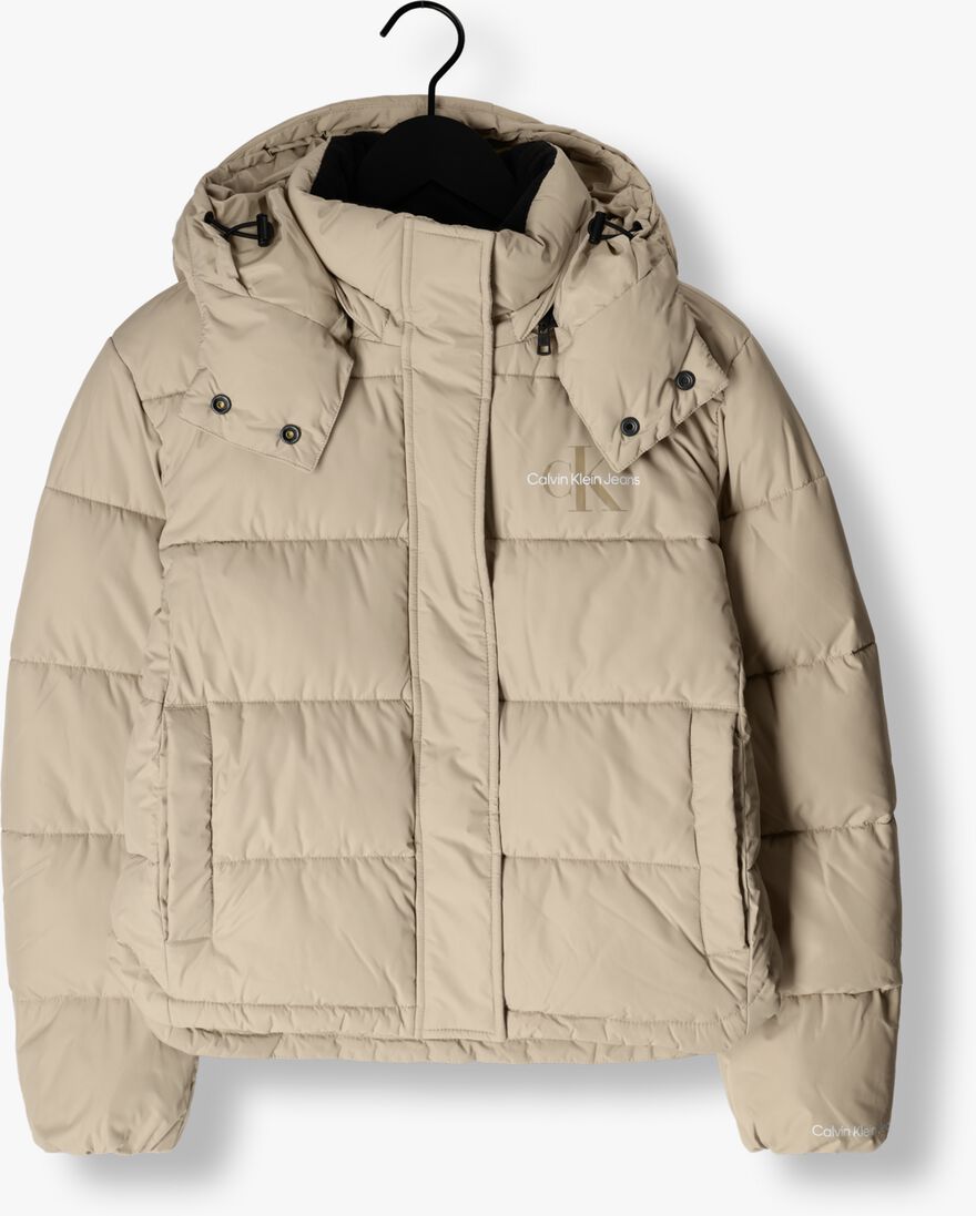 CALVIN KLEIN taupe calvin klein gewatteerde jas monologo non down short puffer