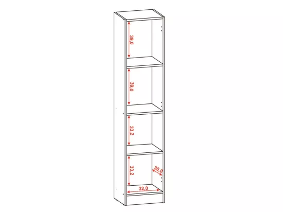 Armoire 1 Porte Blanche Mutifonctions 4 Niches L 35 H 160.6 P 31.8 cm