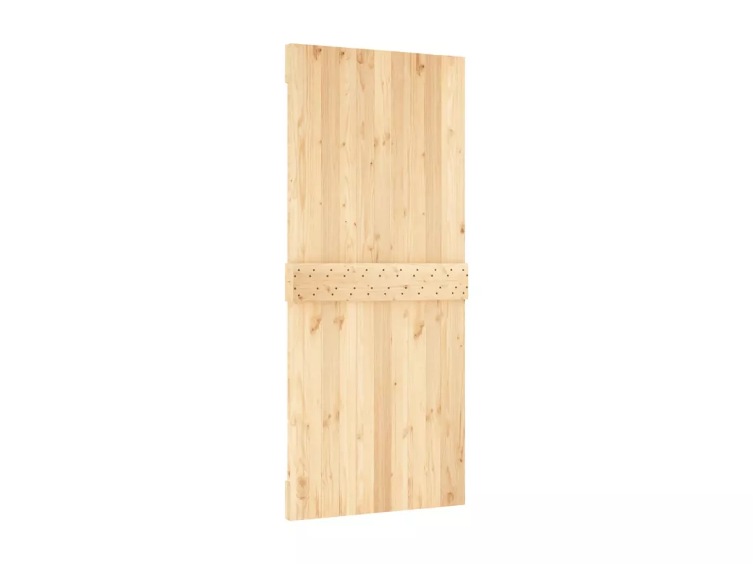 Porte coulissante et kit de quincaillerie 90x210 cm pin massif