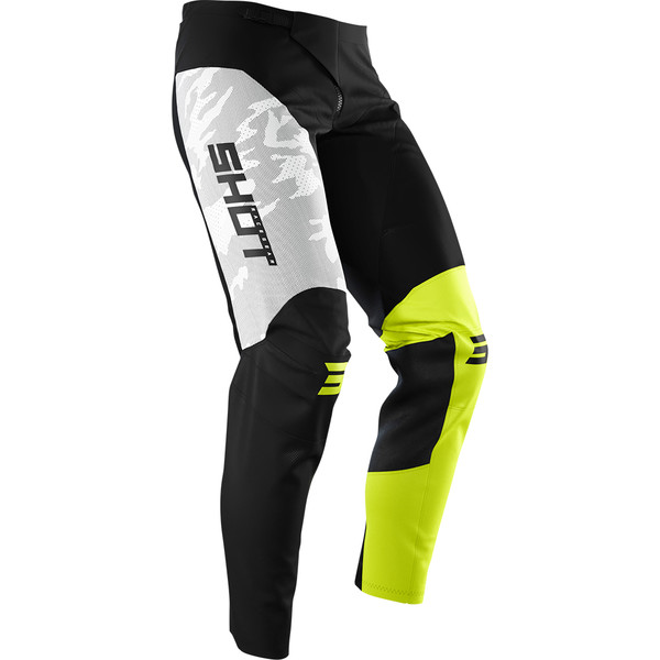 Shot - Pantalon Contact Camo Noir / Blanc / Jaune fluo