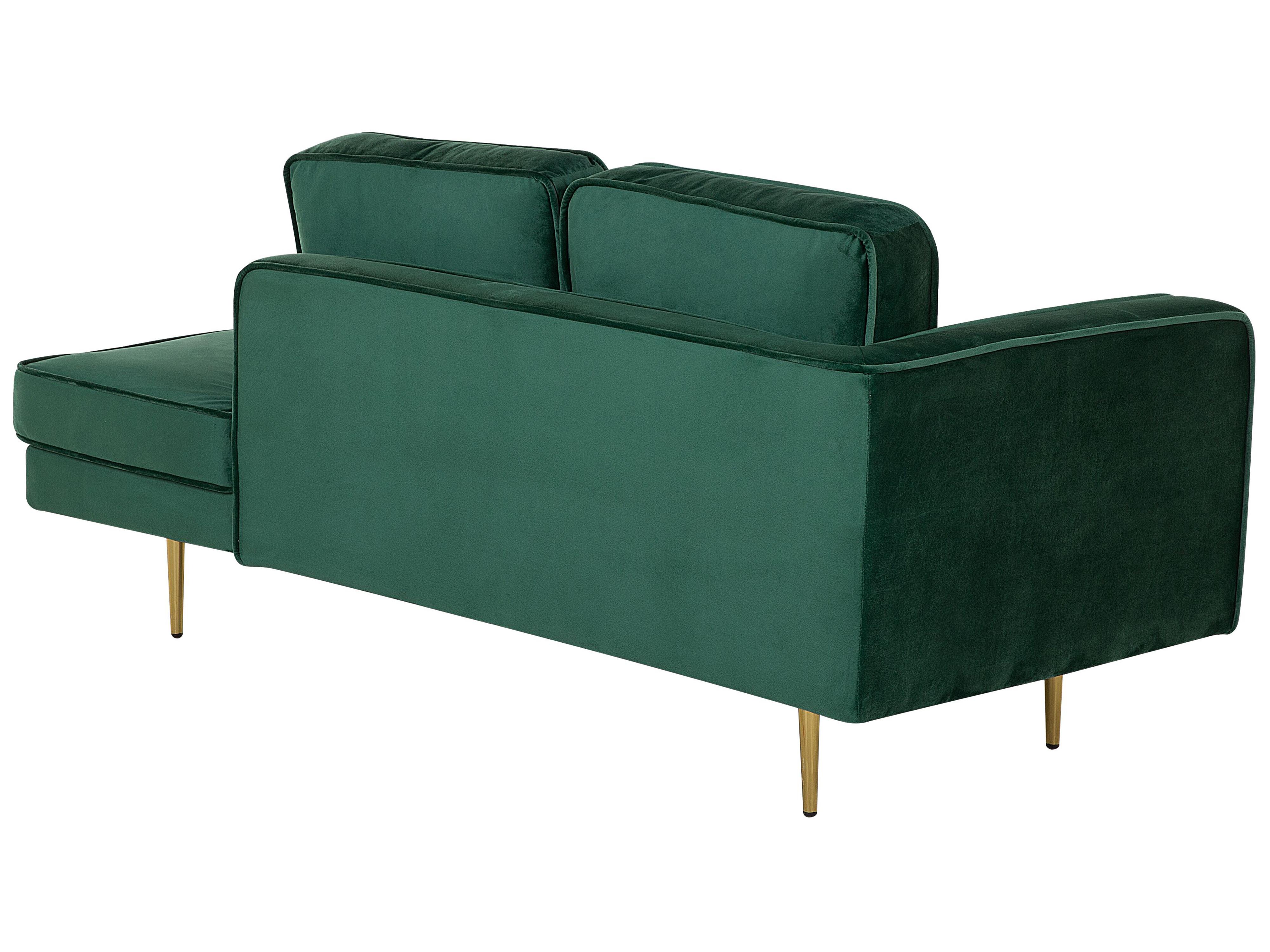 Linkszijdige chaise longue MIRAMAS Fluweel Smaragdgroen