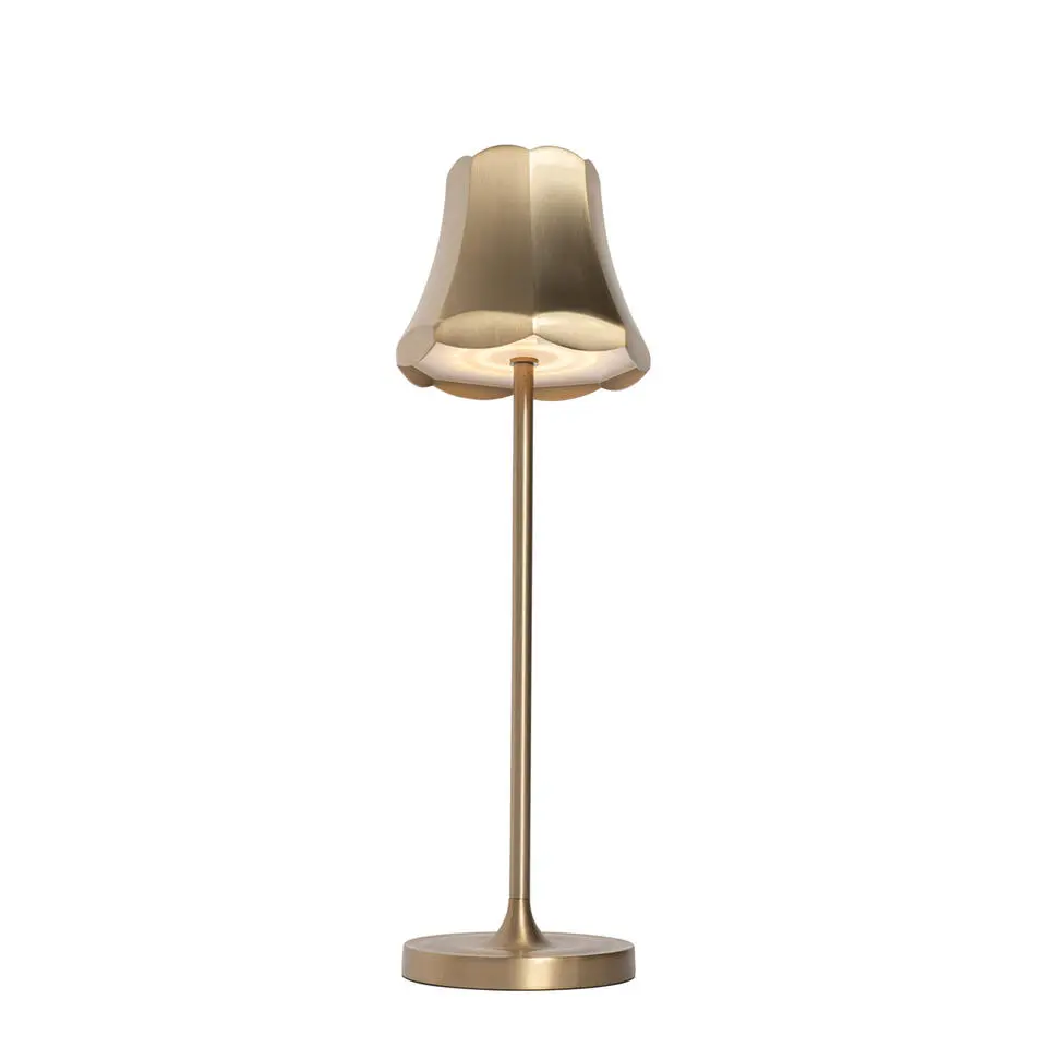 Qazqa tafellampen granny retro goudkleurig geïntegreerde led