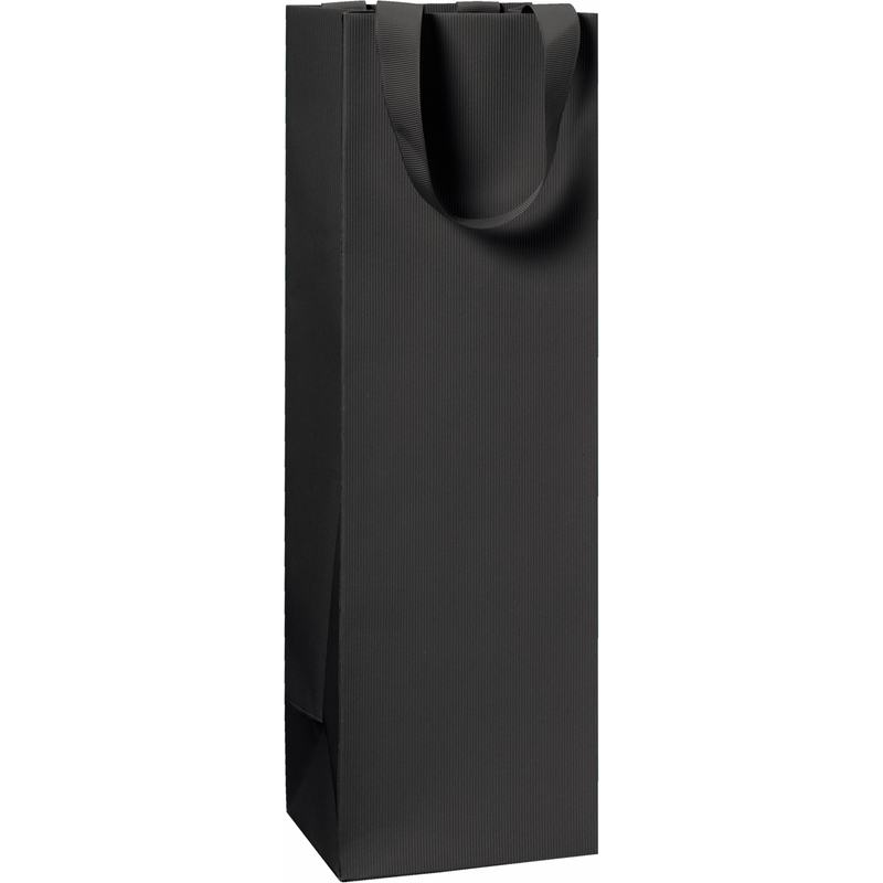 Stewo Geschenktüte für Flaschen One Colour, schwarz, 11 x 36 x 10.5 cm, 1 Stück