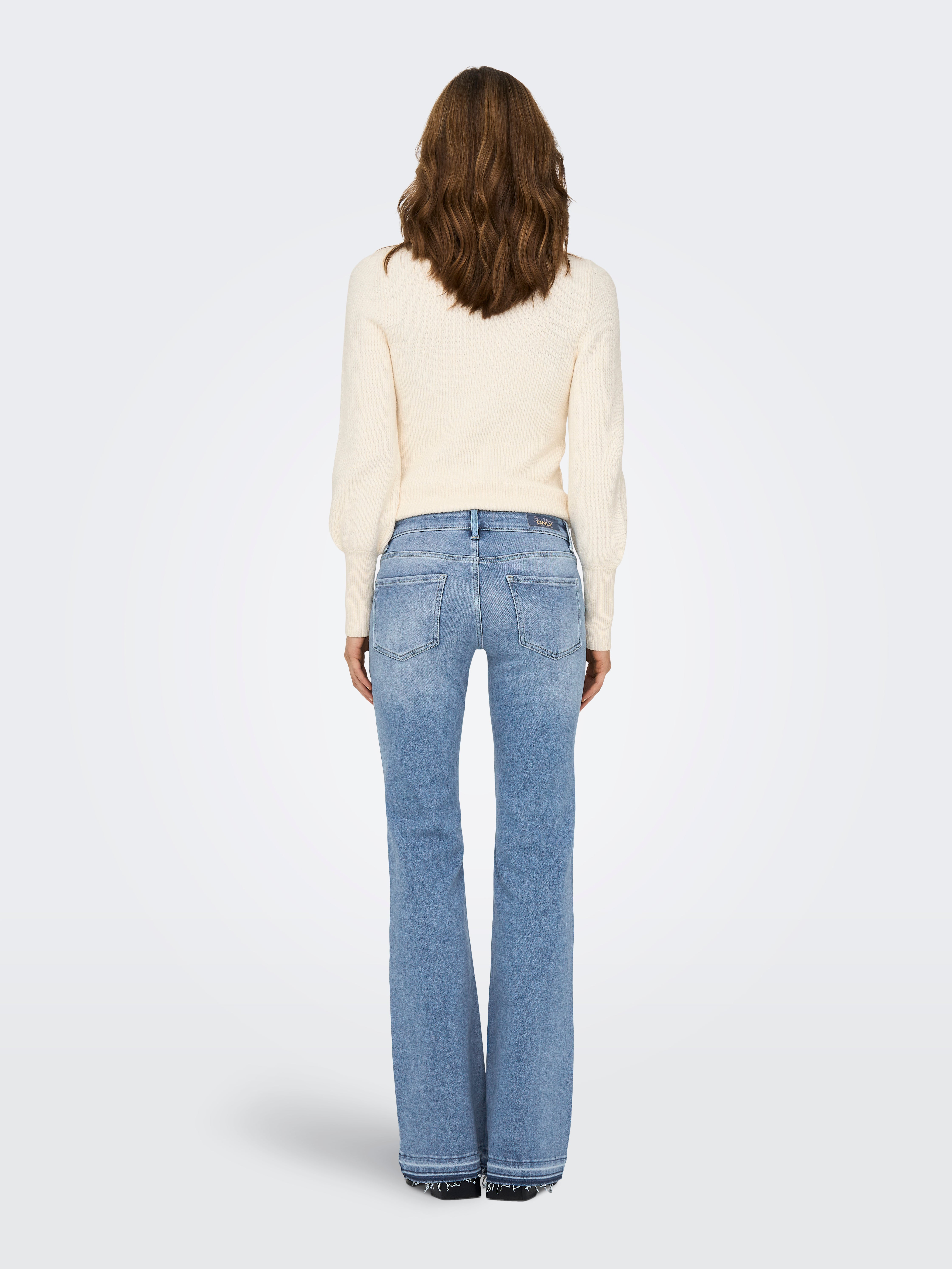 ONLTIGER Niedrige Taille Weiter Beinschnitt Jeans Light Blue Denim