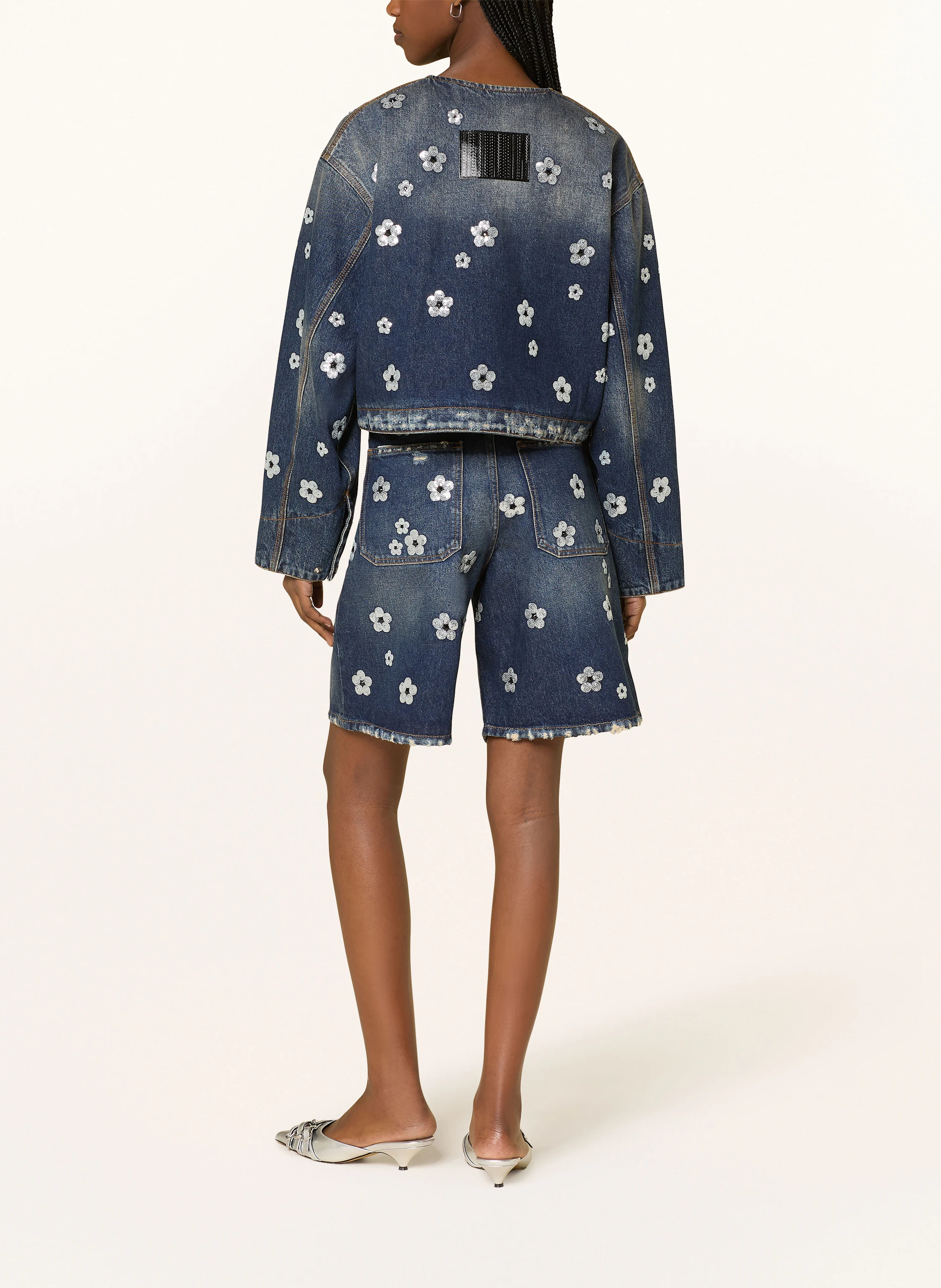 MARC JACOBS Jeansshorts mit Pailletten