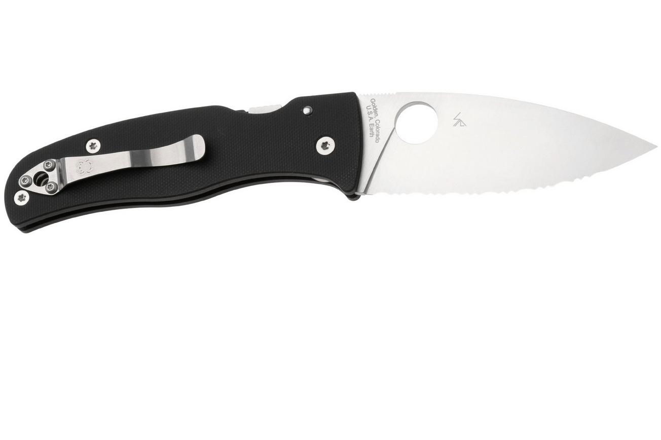 Spyderco Bodacious C263GS Black G10 serrated zakmes, Sal Glesser design