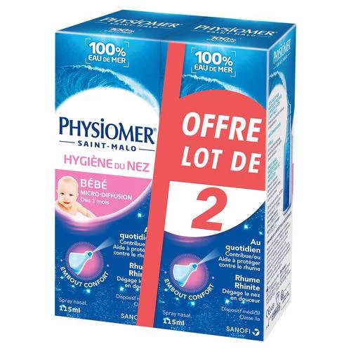 Hygiène du Nez Spray Bébé Micro-Diffusion Lot de 2 x 115ml