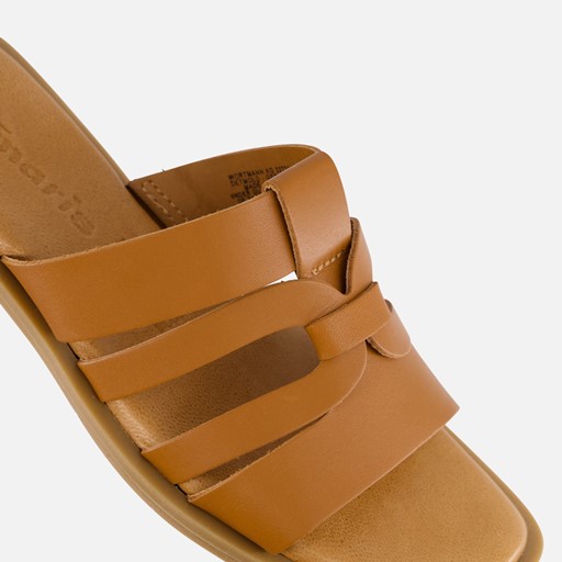 Tamaris Slippers cognac Leer