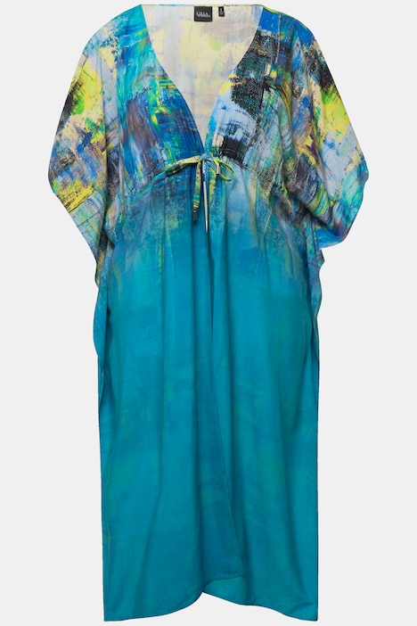 Kaftan, Musterverlauf, V-Ausschnitt, Halbarm