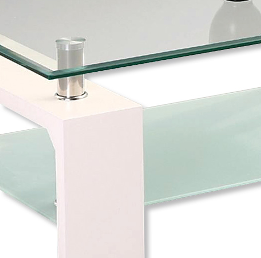 Couchtisch - Sicherheitsglas - weiß - 100 cm breit