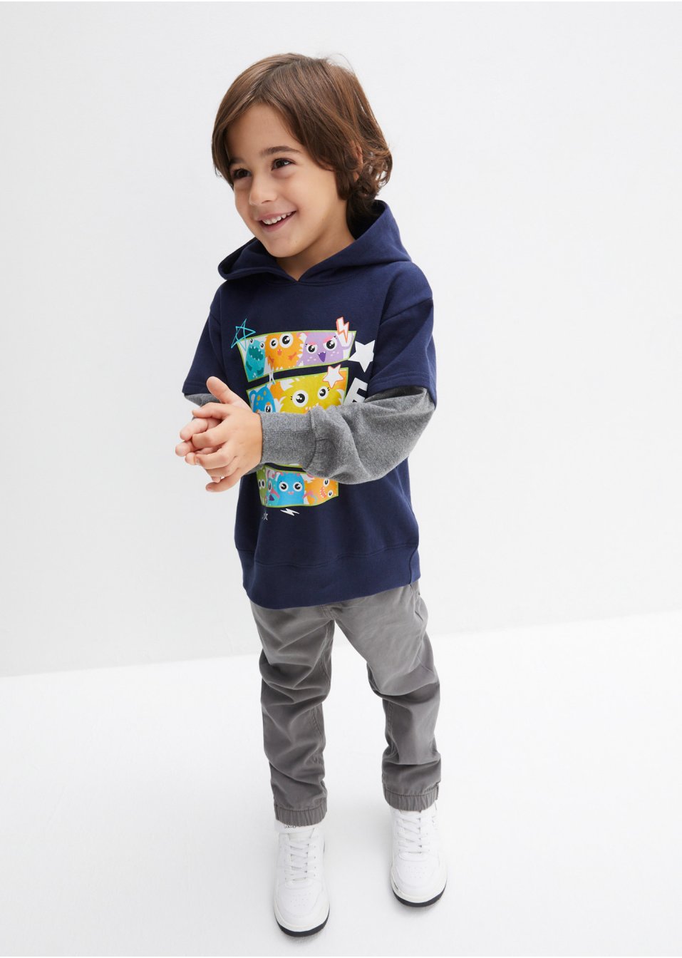 Sweat-shirt à capuche style 2 en 1 garçon