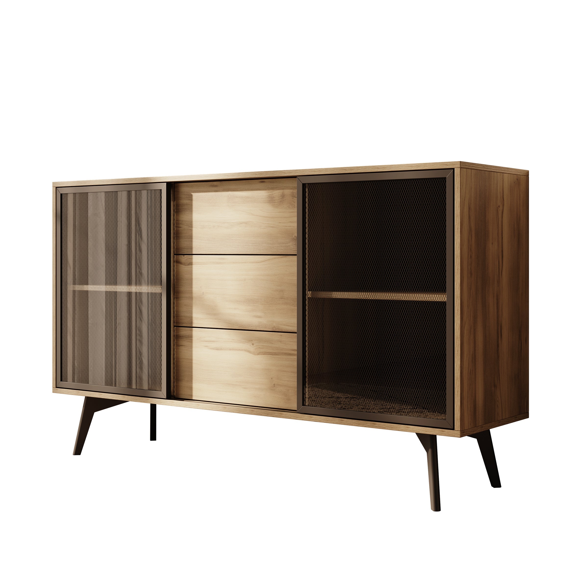 Meubella - Spa - Dressoir - Eiken - 144x39x85 cm
