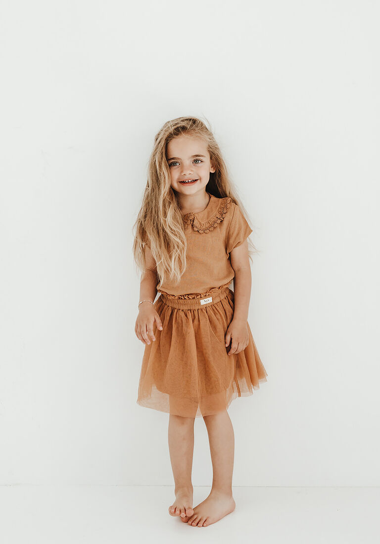 BAJE STUDIO camel baje studio minirok tule skirt