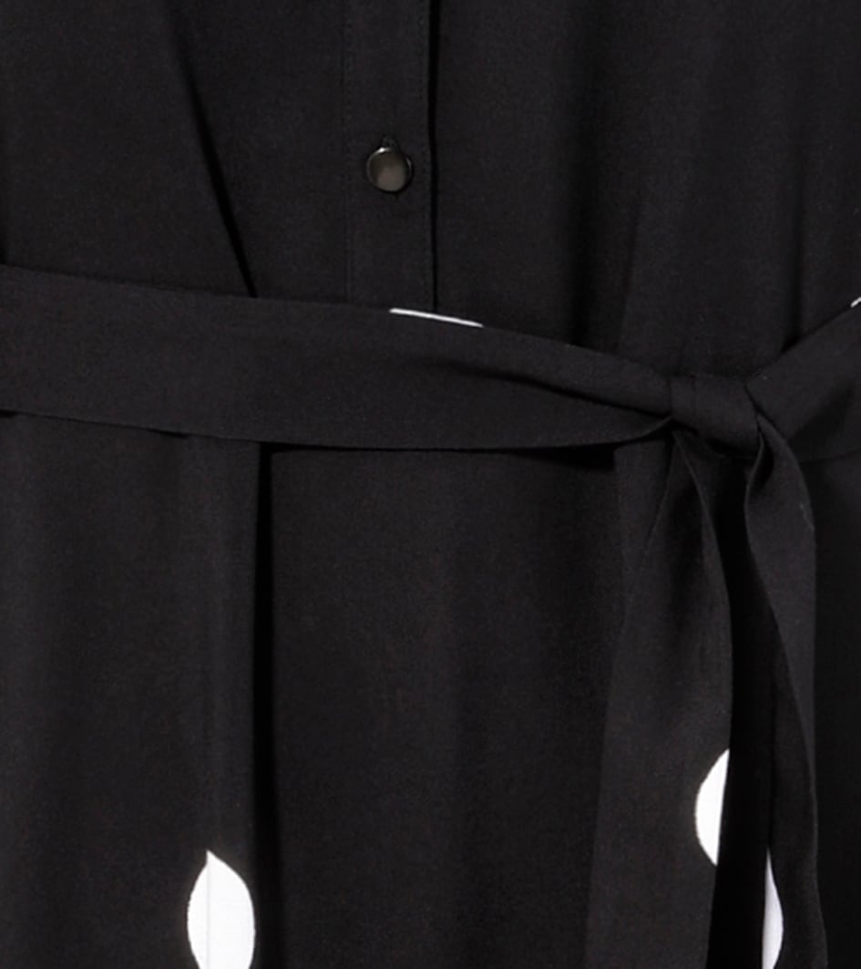 Aniston CASUAL Blusenkleid mit abnehmbarem Bindeband,  mit kontrastfarbigen Punkten - jedes Teil ein Unikat