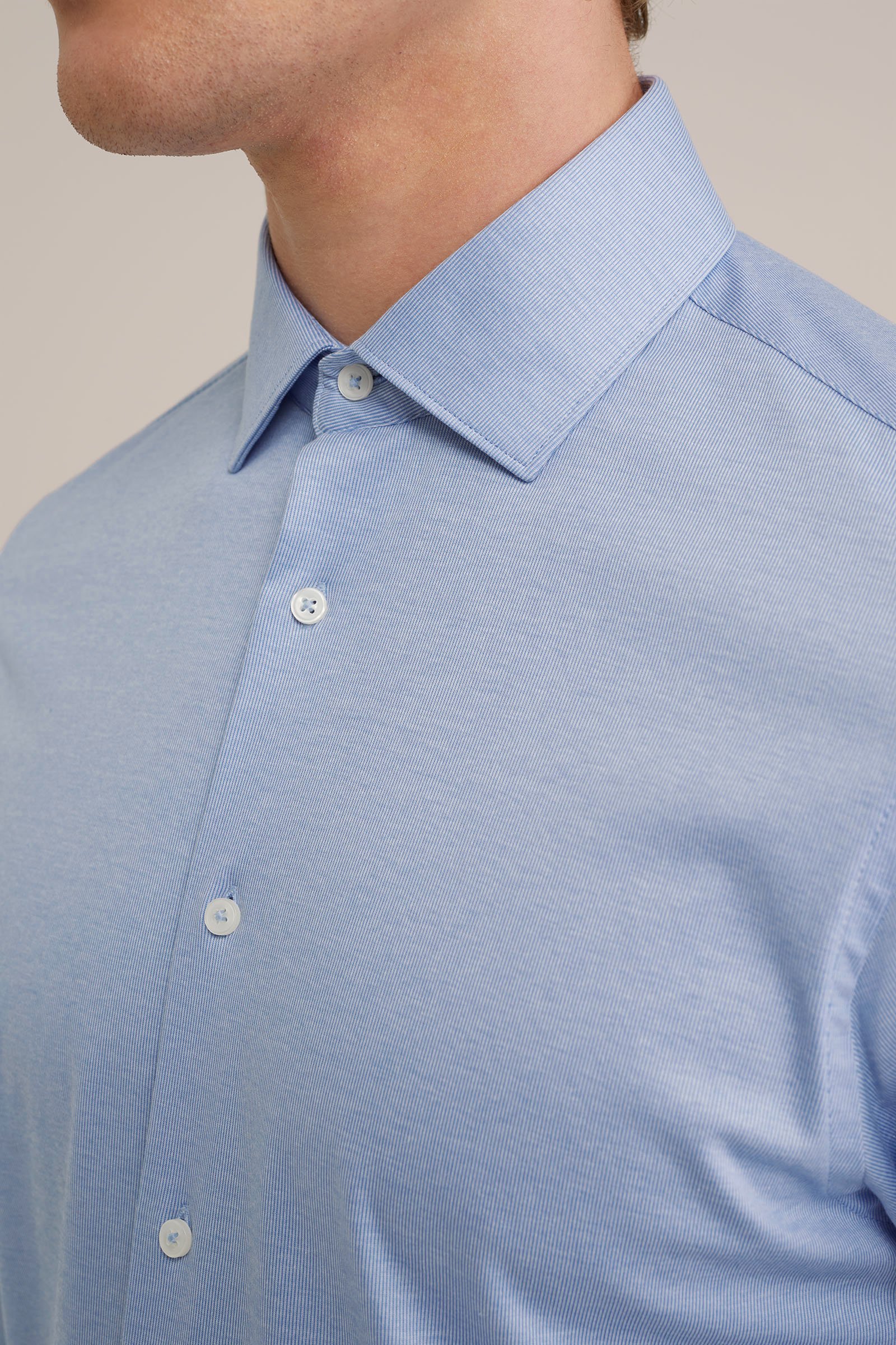 premium jacquard gebreid overhemd met structuur WE Fashion Lichtblauw