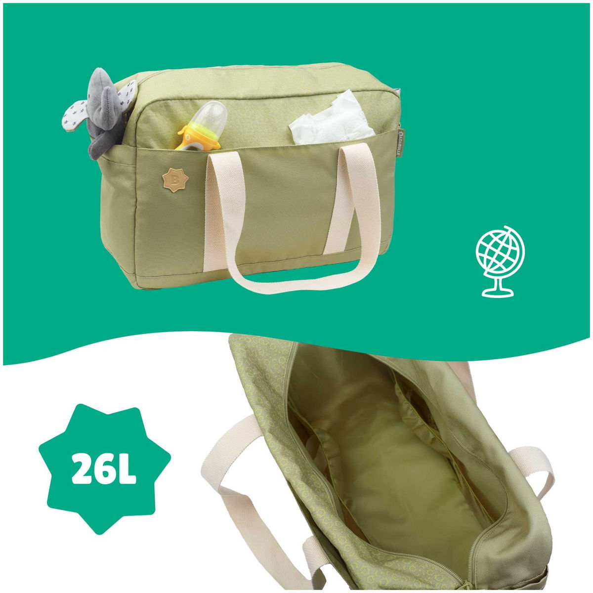 badabullebadabulle   Wickeltasche  Bowling olive