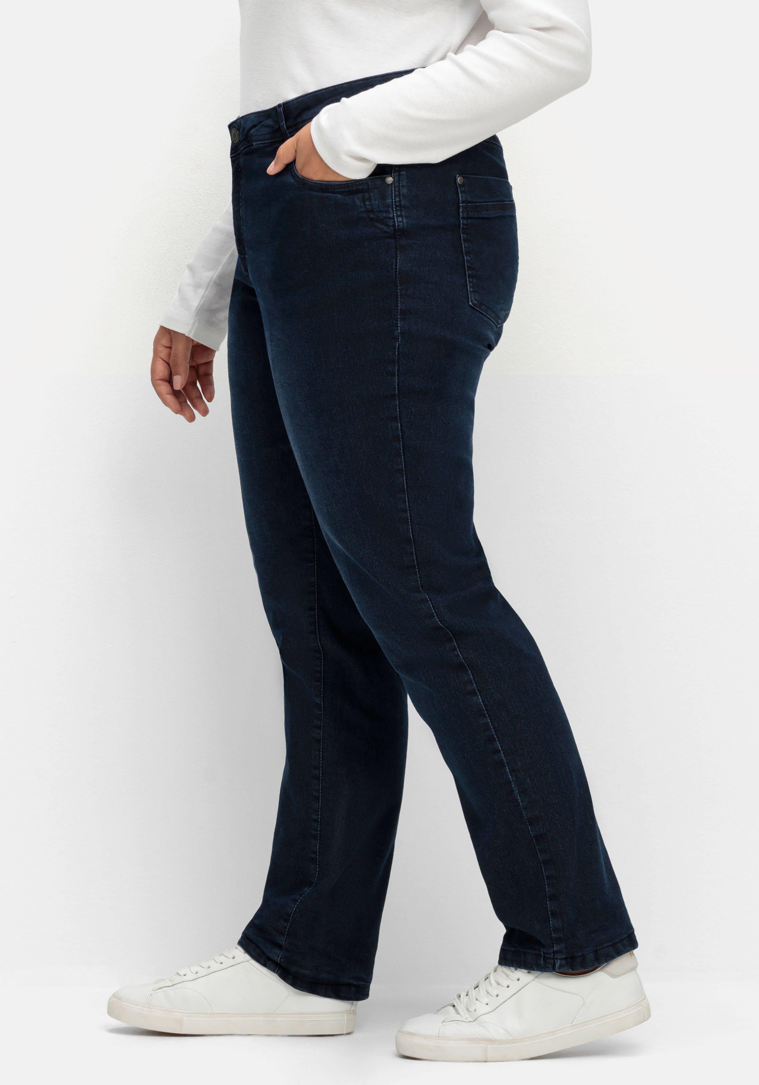 Gerade Jeans mit kariertem Thermo-Innenfutter