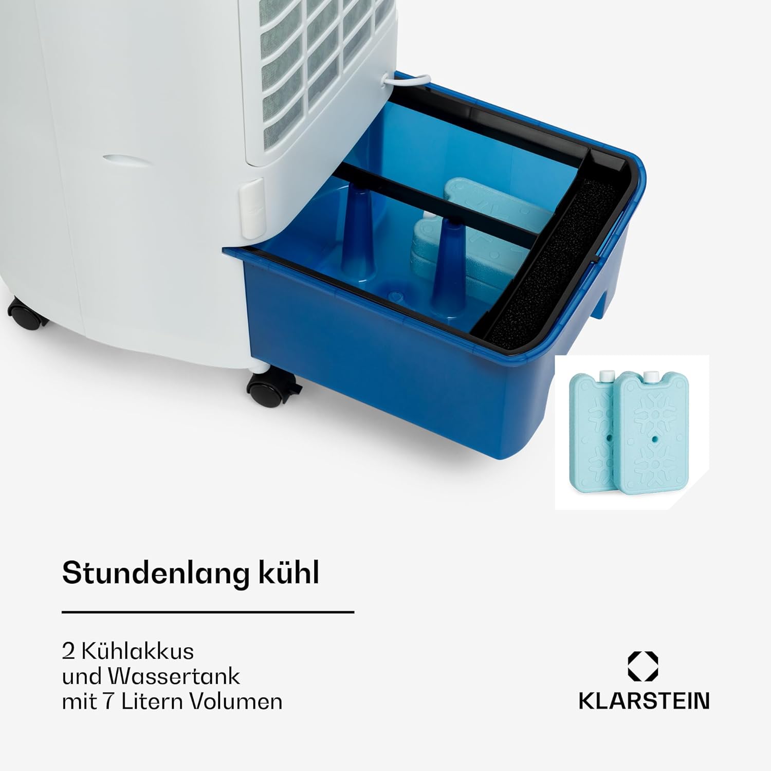 Klarstein Luftkühler mit Wasserkühlung, 4-in-1 Verdunstungskühler, Luftbefeuchter, Ventilator & Luftreiniger, Mobile Klimageräte, Luftkühler mit App-Steuerung & Nachtmodus, Leiser Air Cooler