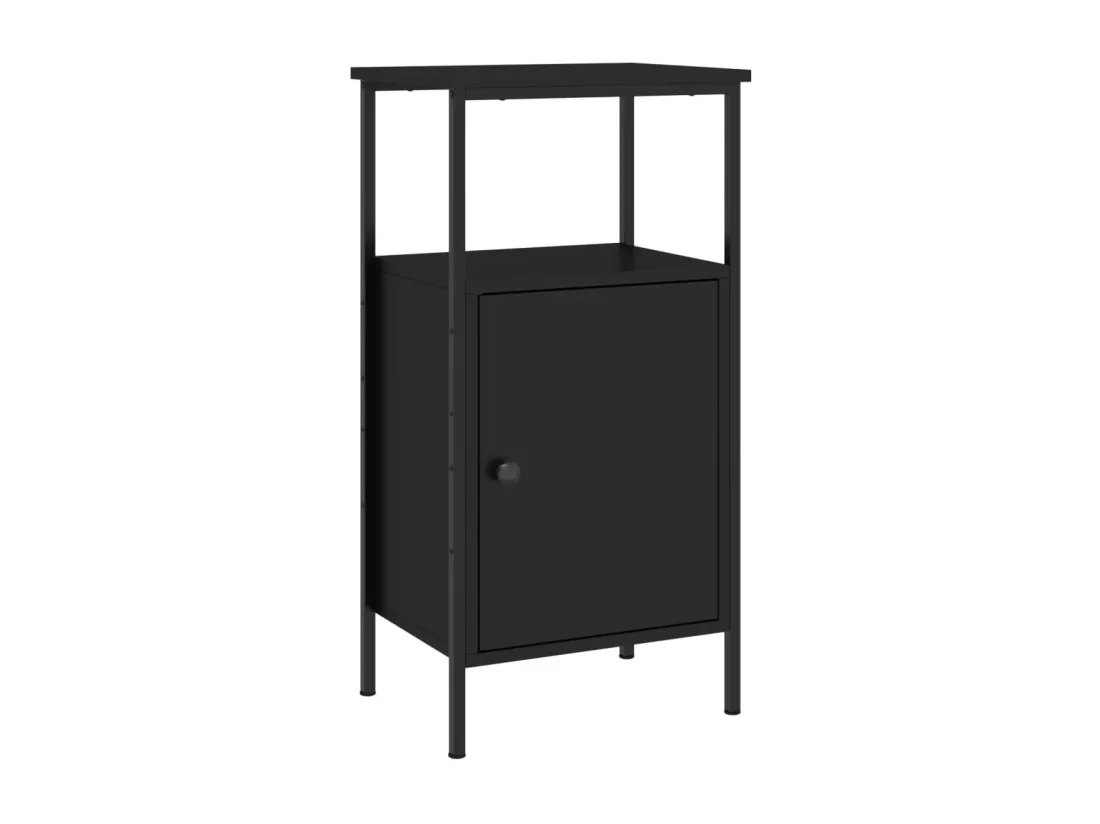 Tables de chevet 2 pcs noir 41x31x80 cm bois d’ingénierie