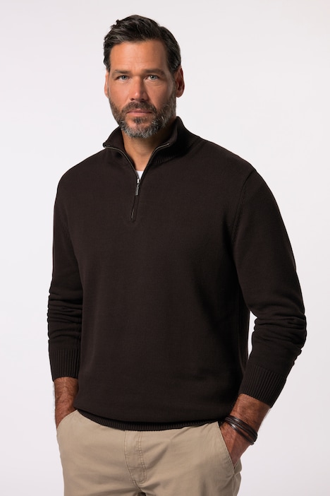JP 1880 Stricktroyer, Stehkragen, Zipper, Langarm, bis 7 XL