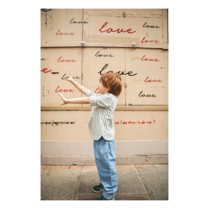 Louis Louise Kurta Oncle Rayée | Bleu ciel