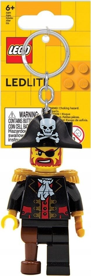 Lego - Nøglering Med Lys - Ledlite - Captain Brickbeard - 7 CM
