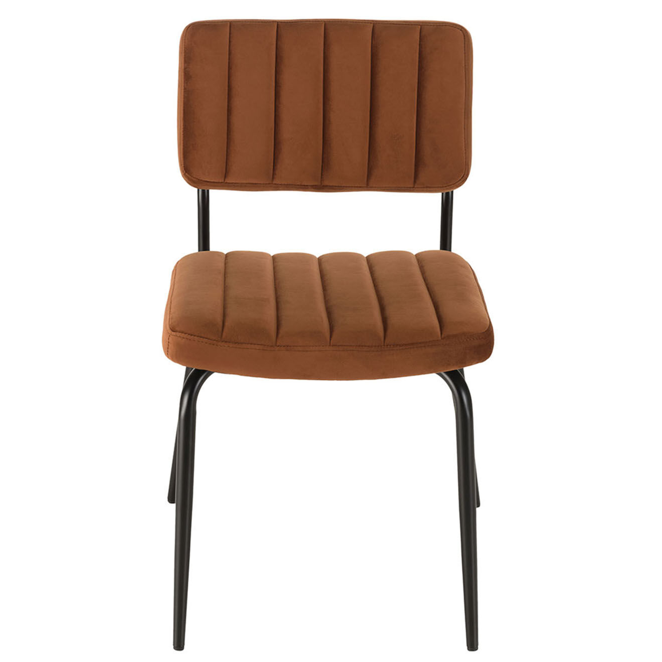 Macabane Chaise velours Albane orange - 52x56x81 cm