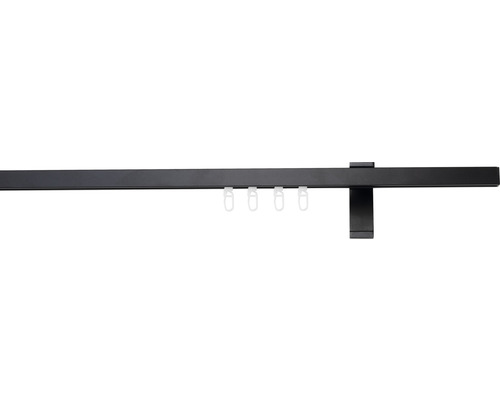 Smart Profile gordijnrailset, enkele rail, zwart, 120 cm