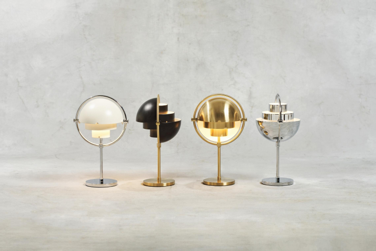 Gubi Multi-Lite tafellamp oplaadbaar brass shiny