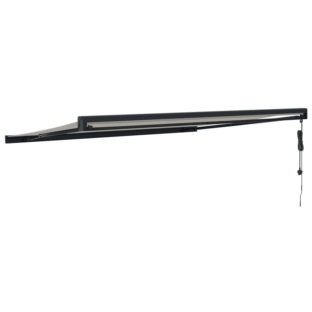 Auvent rétractable crème 4,5x3 m tissu et aluminium