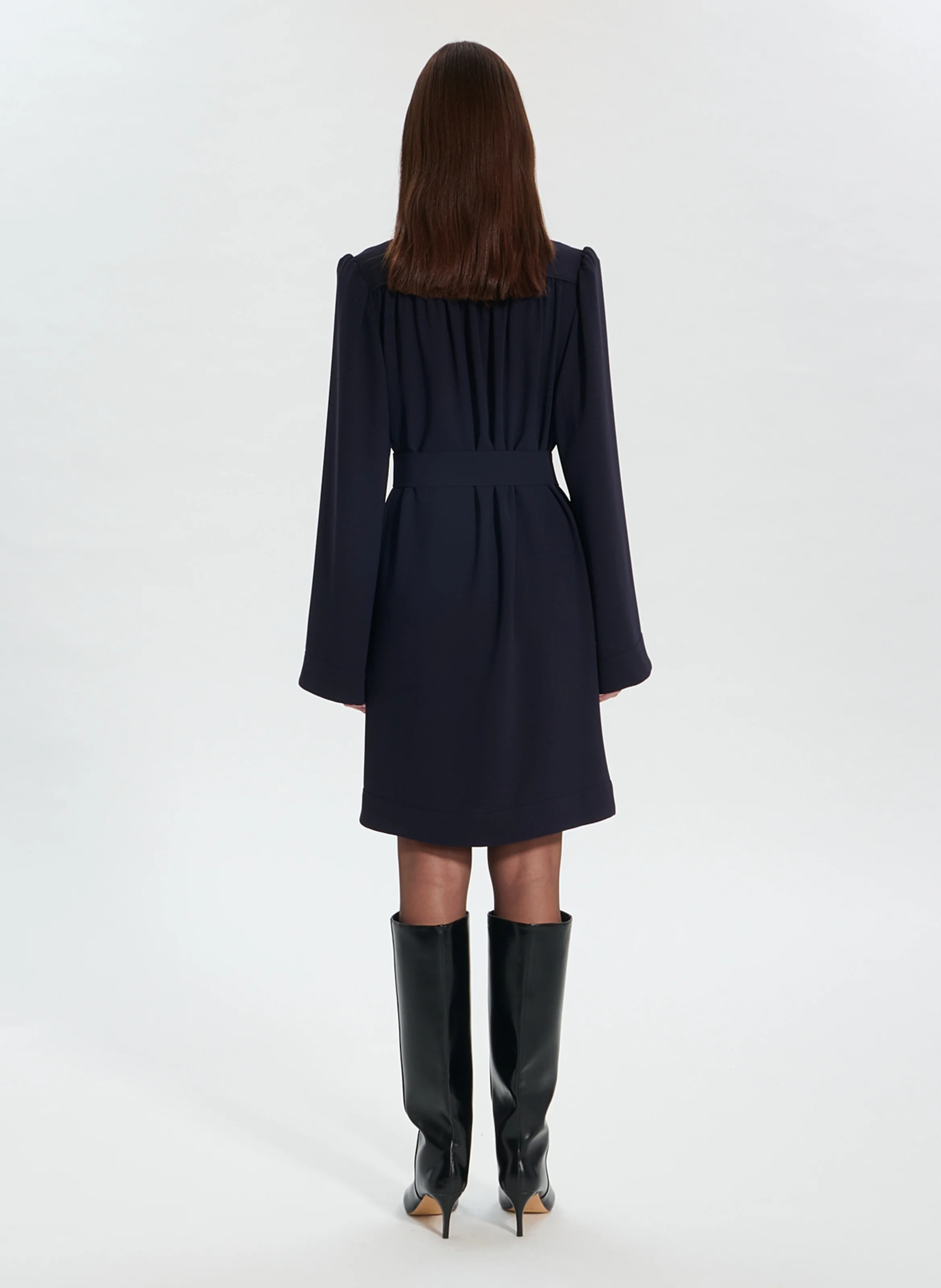 RETILIA - Robe courte col V | Bleu
