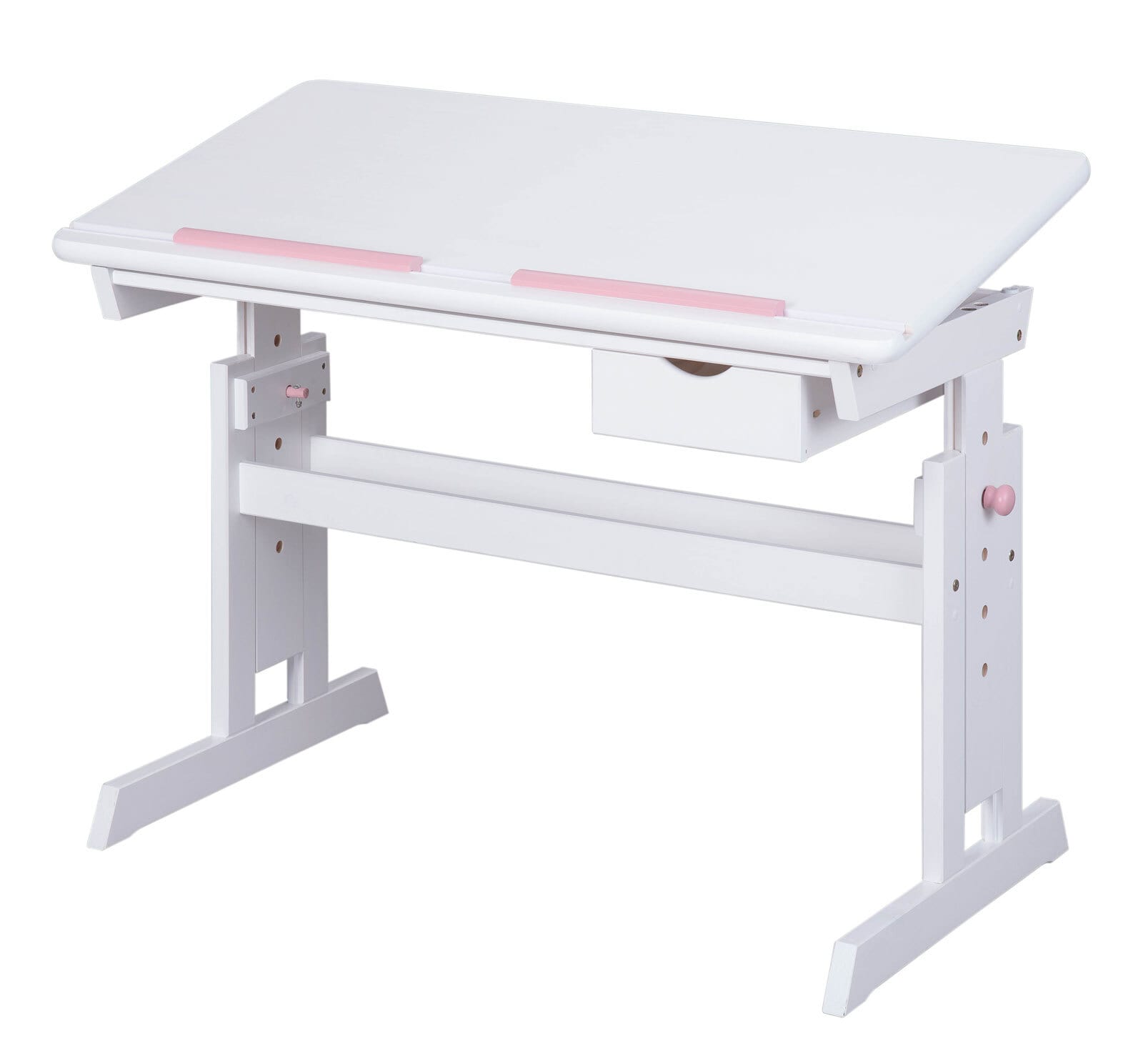Schreibtisch Julian 109x63-96cm blau/rosa - weiß