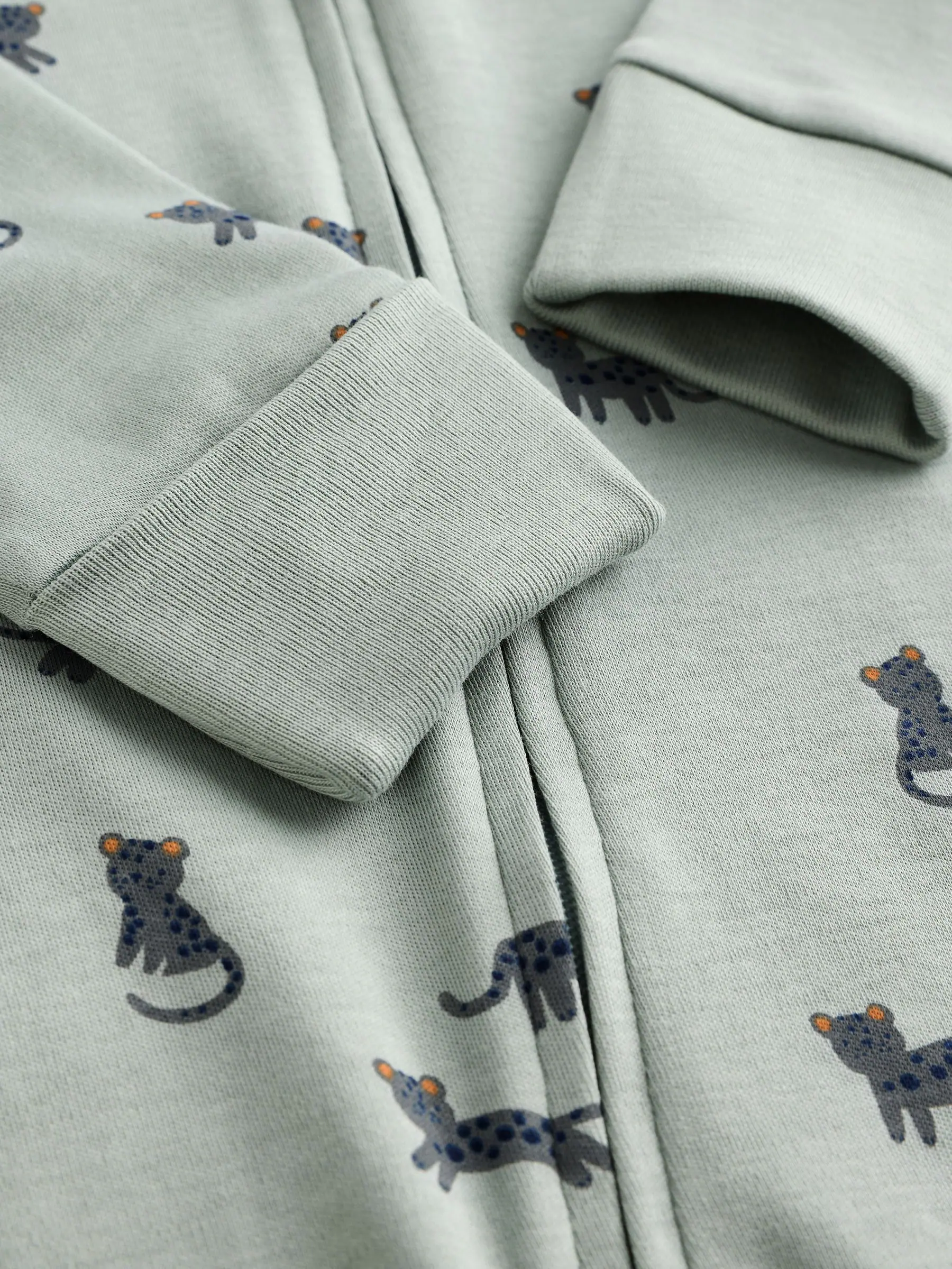 Blauwgroen - Verpakking van 3 baby-pyjama's met rits en print (0mnd -3jr)