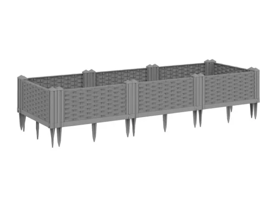 Jardinière bac lit surélevé grise 125 x 40 x 28 cm 02_0038206