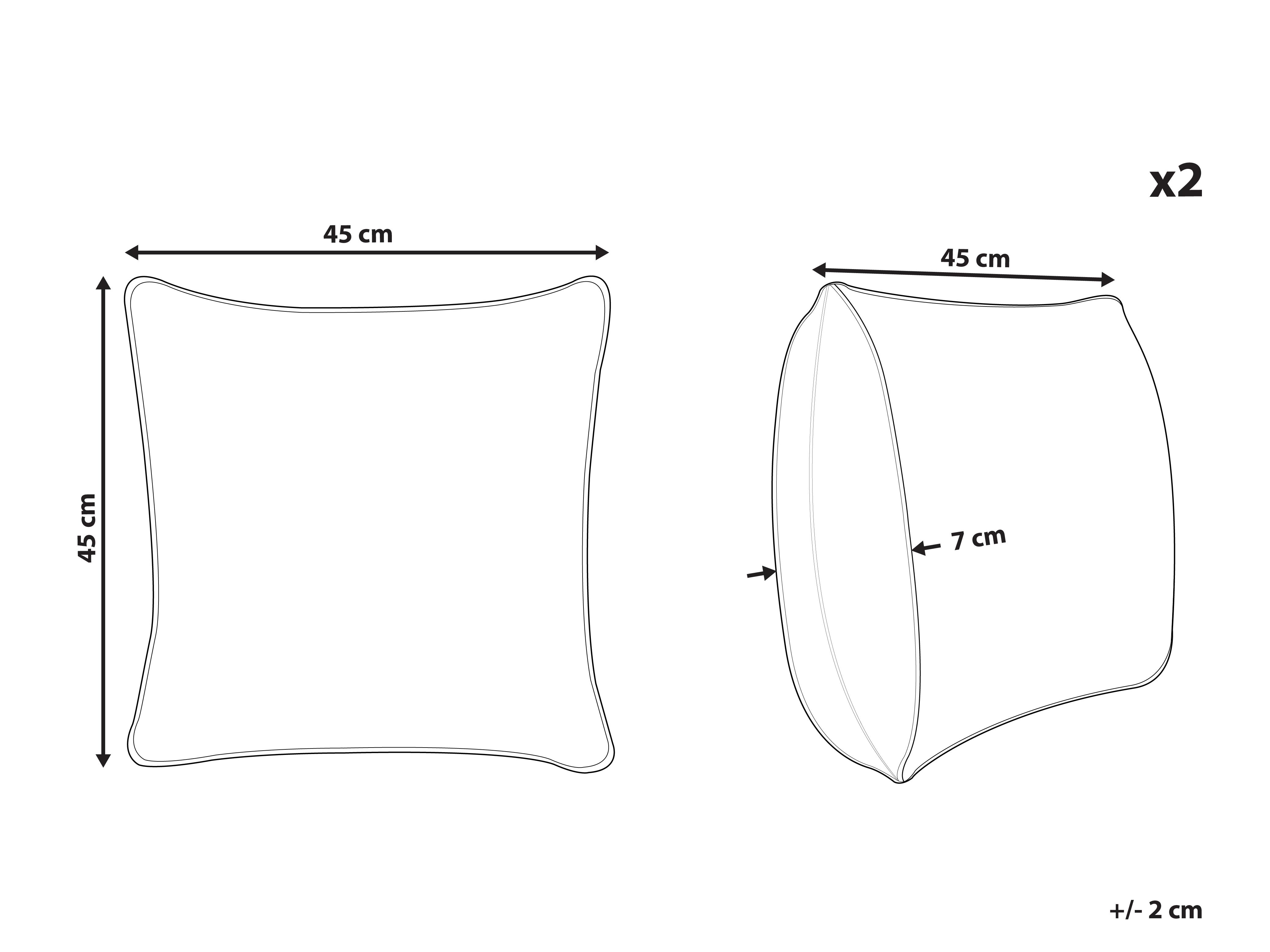 Set van 2 tuinkussens SEASIDE bladpatroon 45 x 45 cm Groen