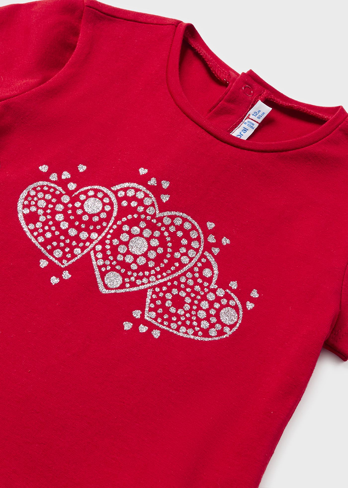 Camiseta de manga curta em algodão sustentável para bebês